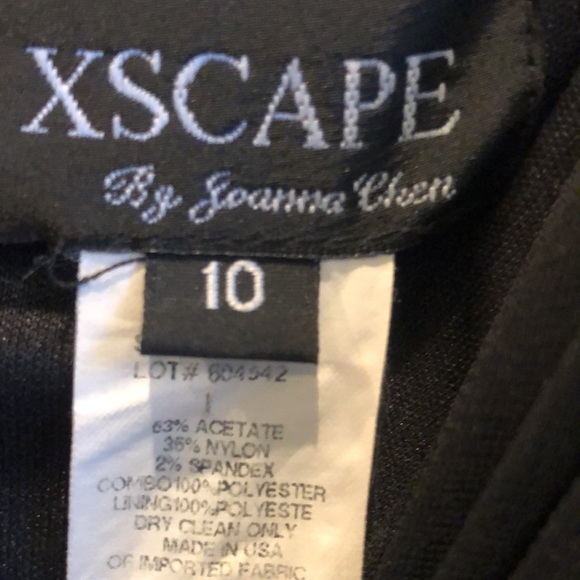 Xscape by Joanna Chen Little Black Cocktail Dress Rhinestone Trim Size 10 - Picture 9 of 10